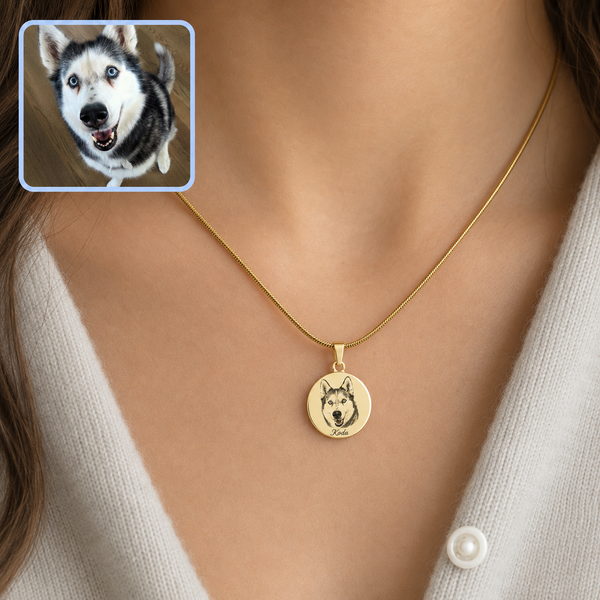 Hand-Drawn Pet Portrait Necklace