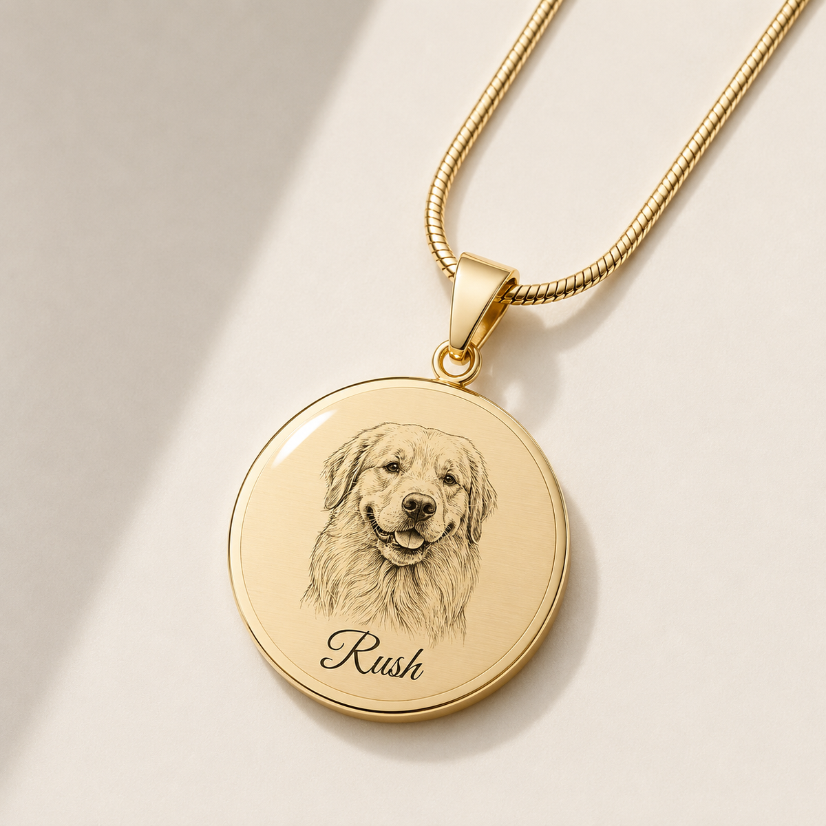 Hand-Drawn Pet Portrait Necklace