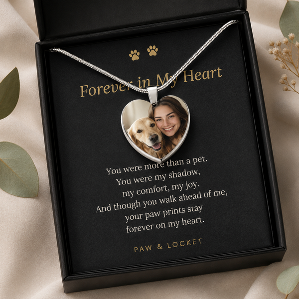 Custom Pet Photo Heart Necklace — Their Face, Close to Your Heart