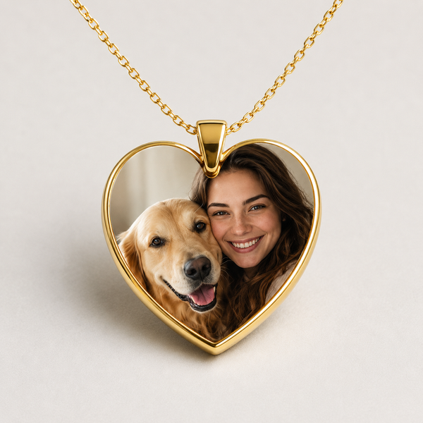 Custom Pet Photo Heart Necklace — Their Face, Close to Your Heart