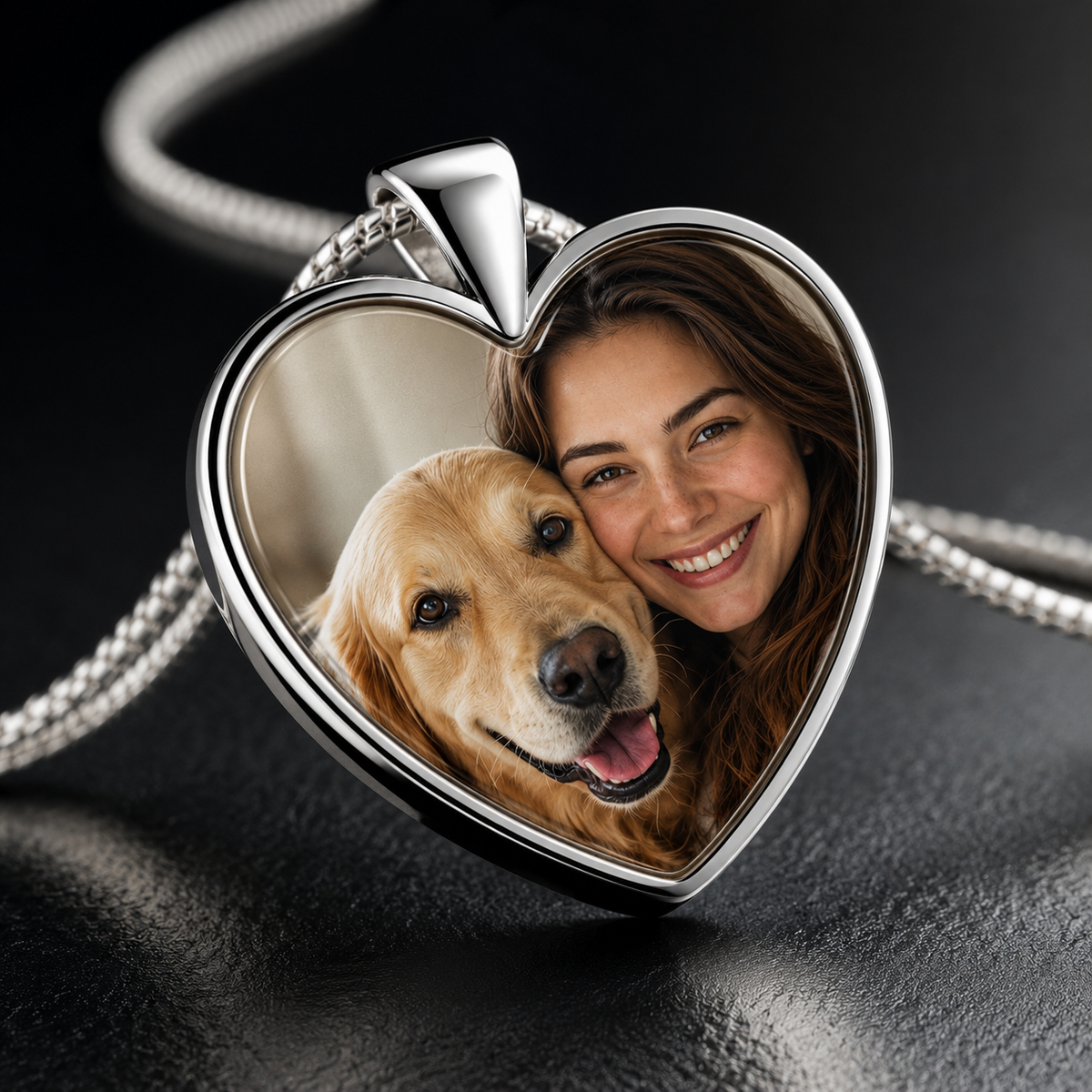 Custom Pet Photo Heart Necklace — Their Face, Close to Your Heart